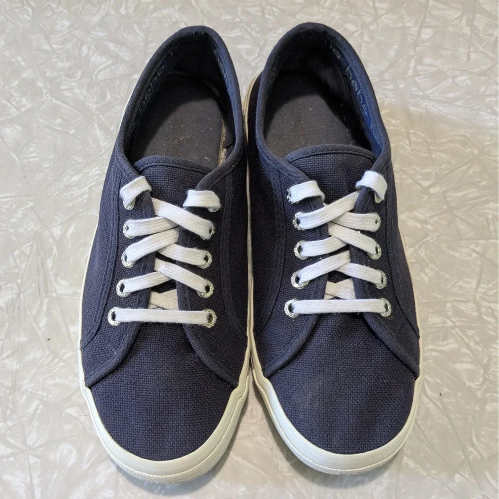 Bebe Dane Navy Blue Canvas Low Top Sneakers Womens 8.5‎ Streetwear 80s 90s Y2K